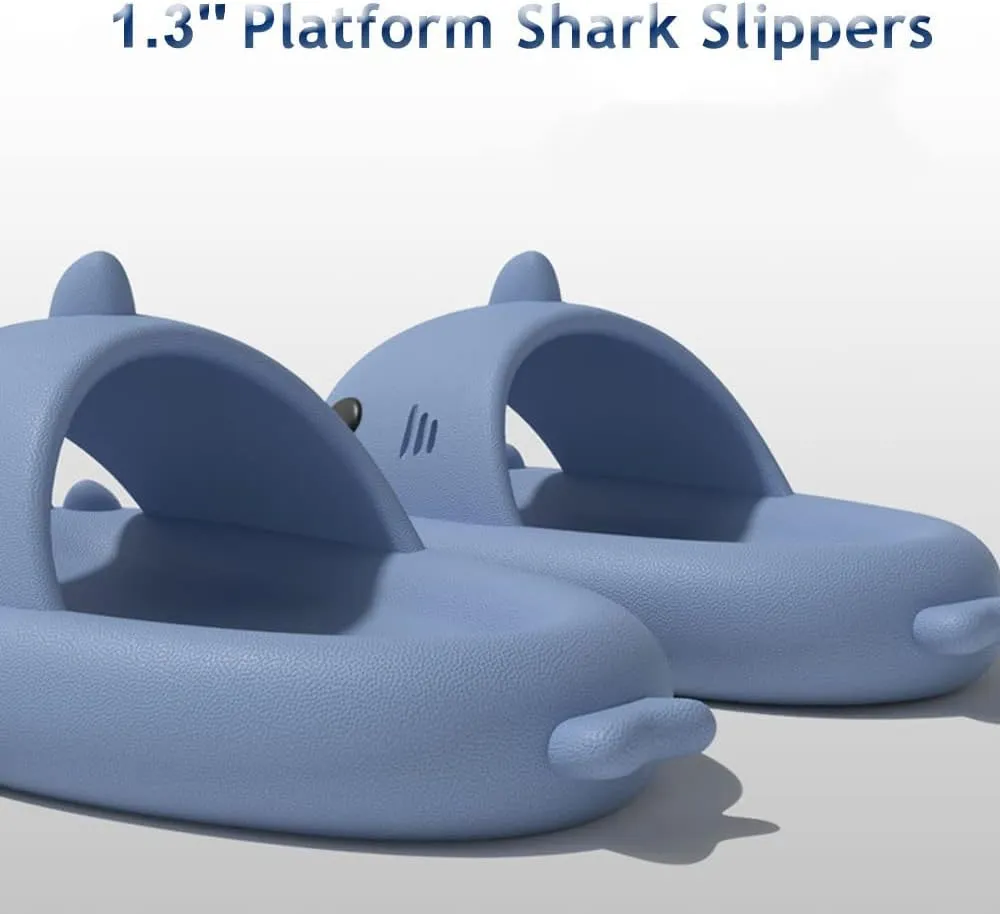 Zureto Shark Slides Unisex - Cute Rainbow Cloudy Sharks for Women Mens Adult