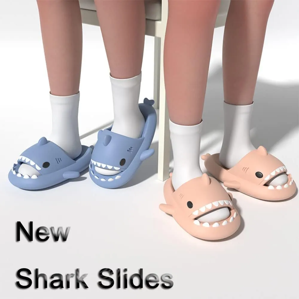 Zureto Shark Slides Unisex - Cute Rainbow Cloudy Sharks for Women Mens Adult