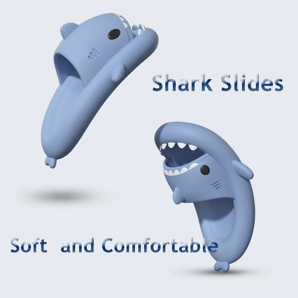 Zureto Shark Slides Unisex - Cute Rainbow Cloudy Sharks for Women Mens Adult